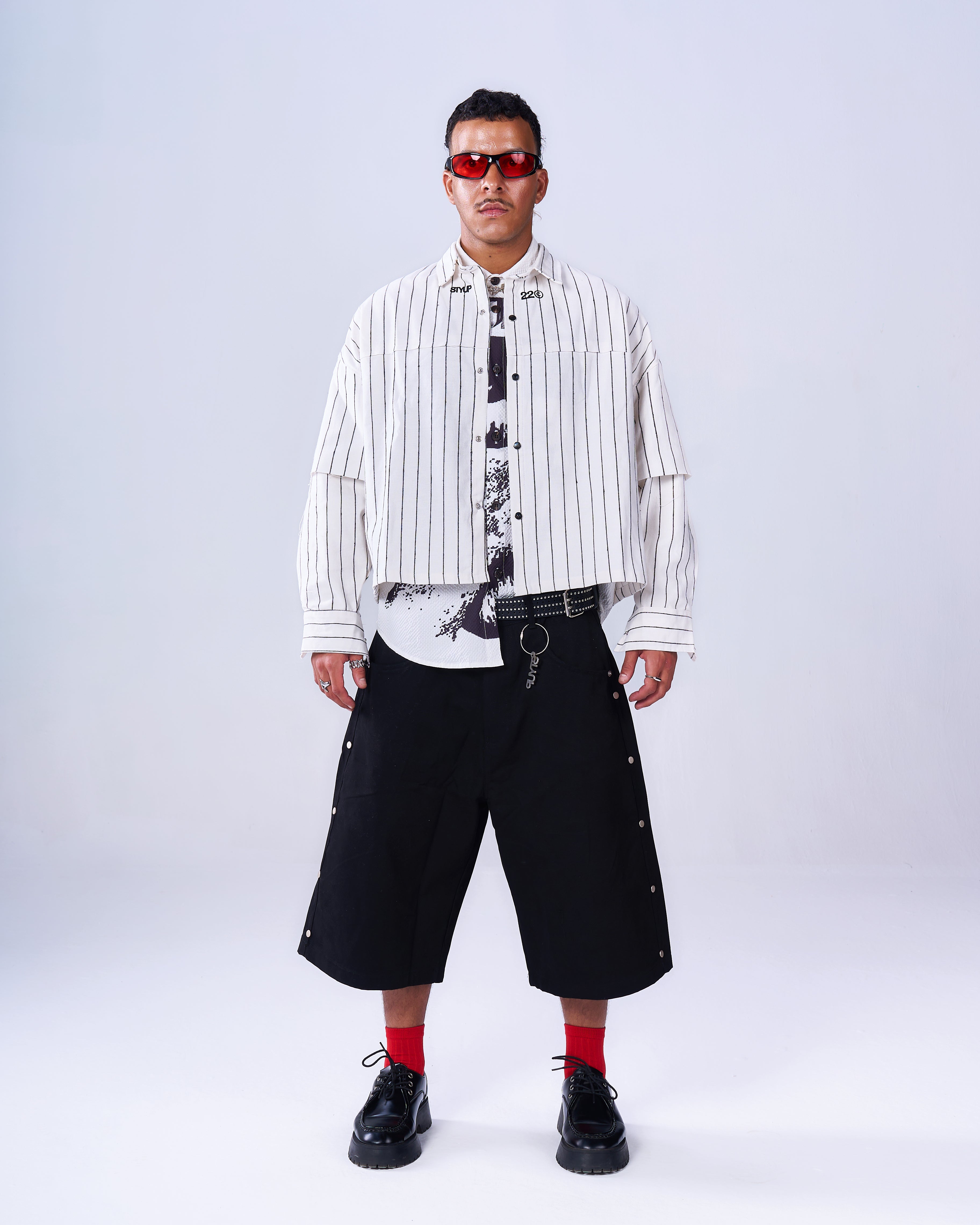 Striped Double Sleeve Shirt