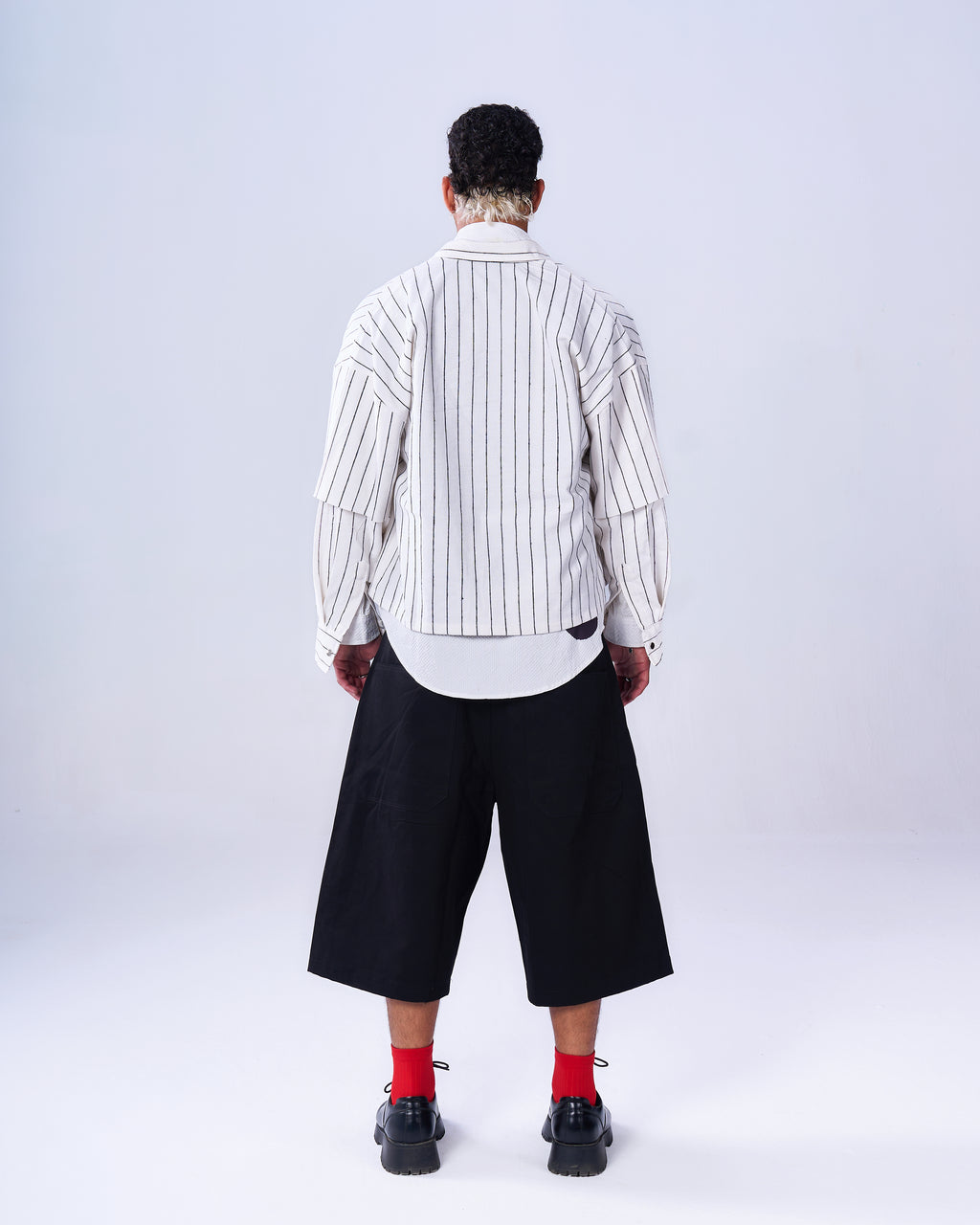 full fit 001  (Striped Shirt + Bermuda +  Bag)