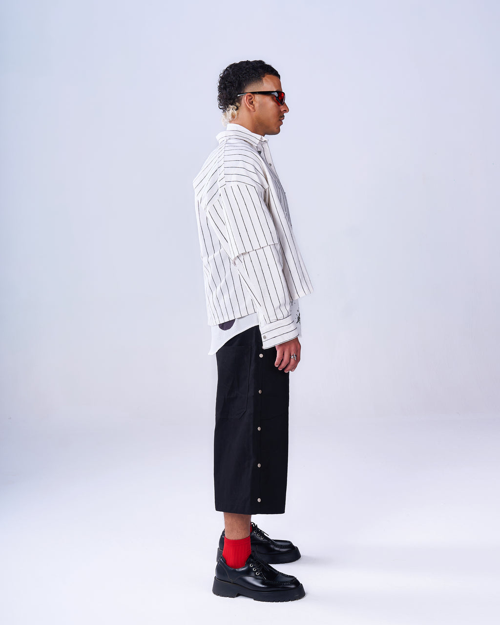 full fit 001  (Striped Shirt + Bermuda +  Bag)