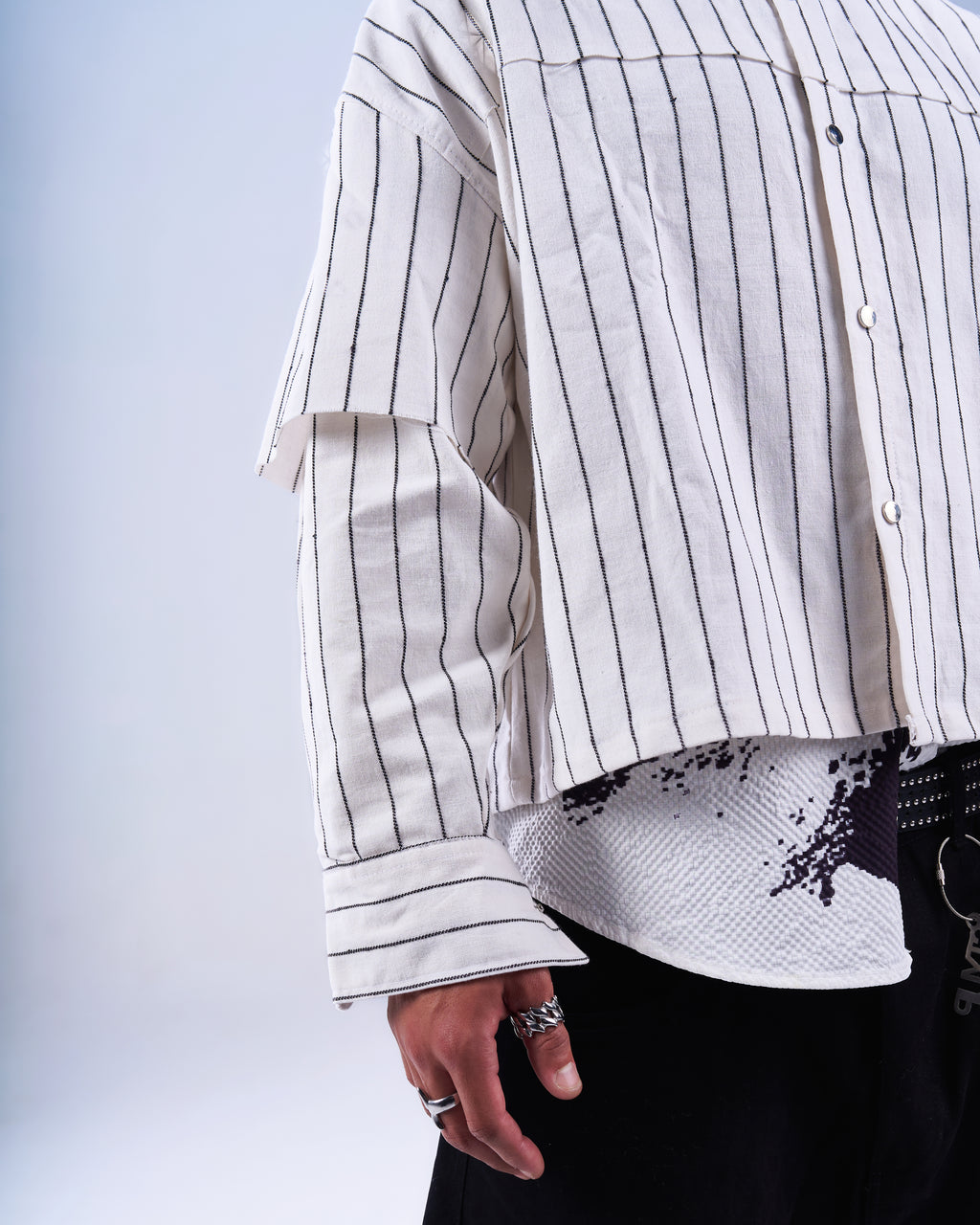 Striped Double Sleeve Shirt