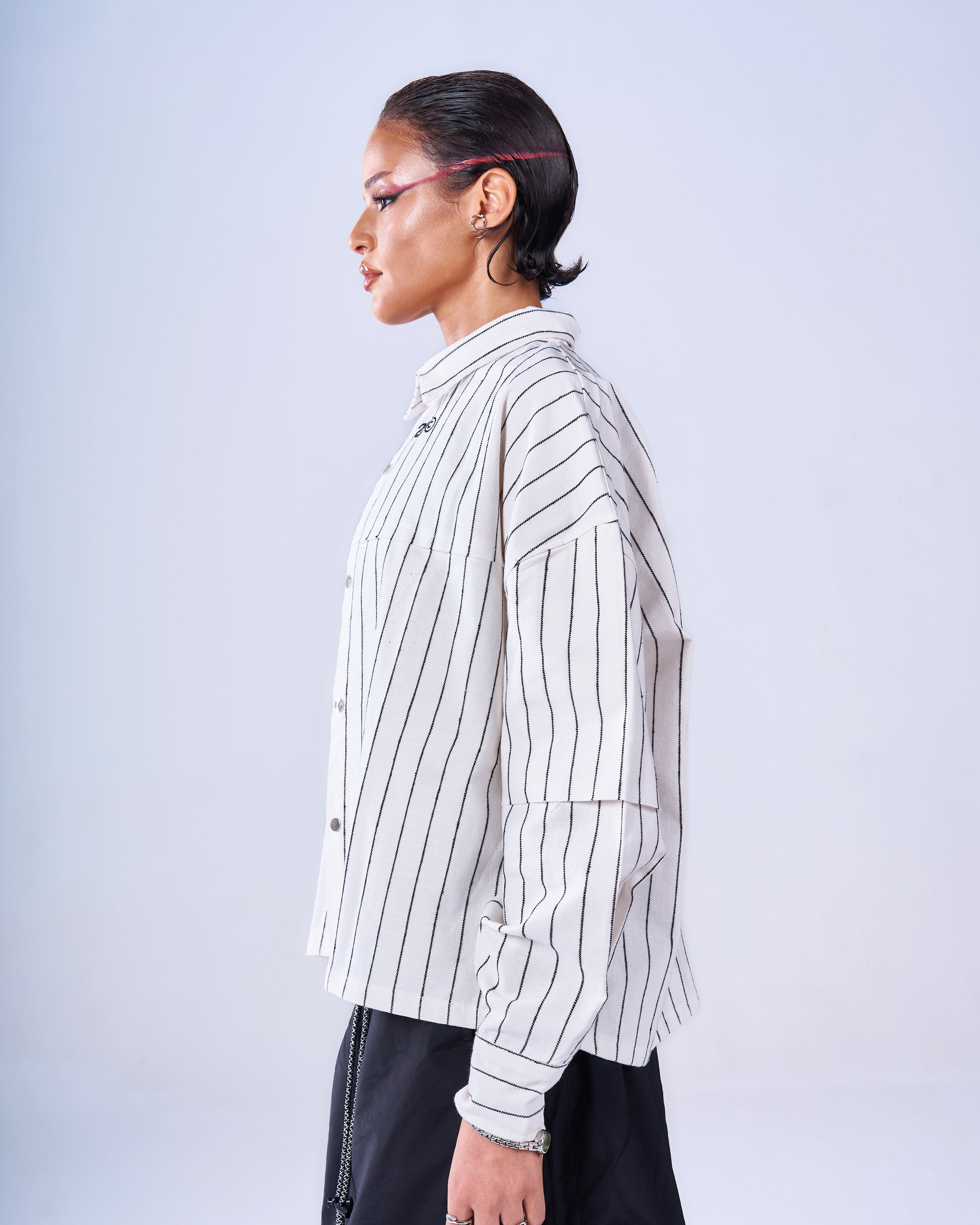 Striped Double Sleeve Shirt