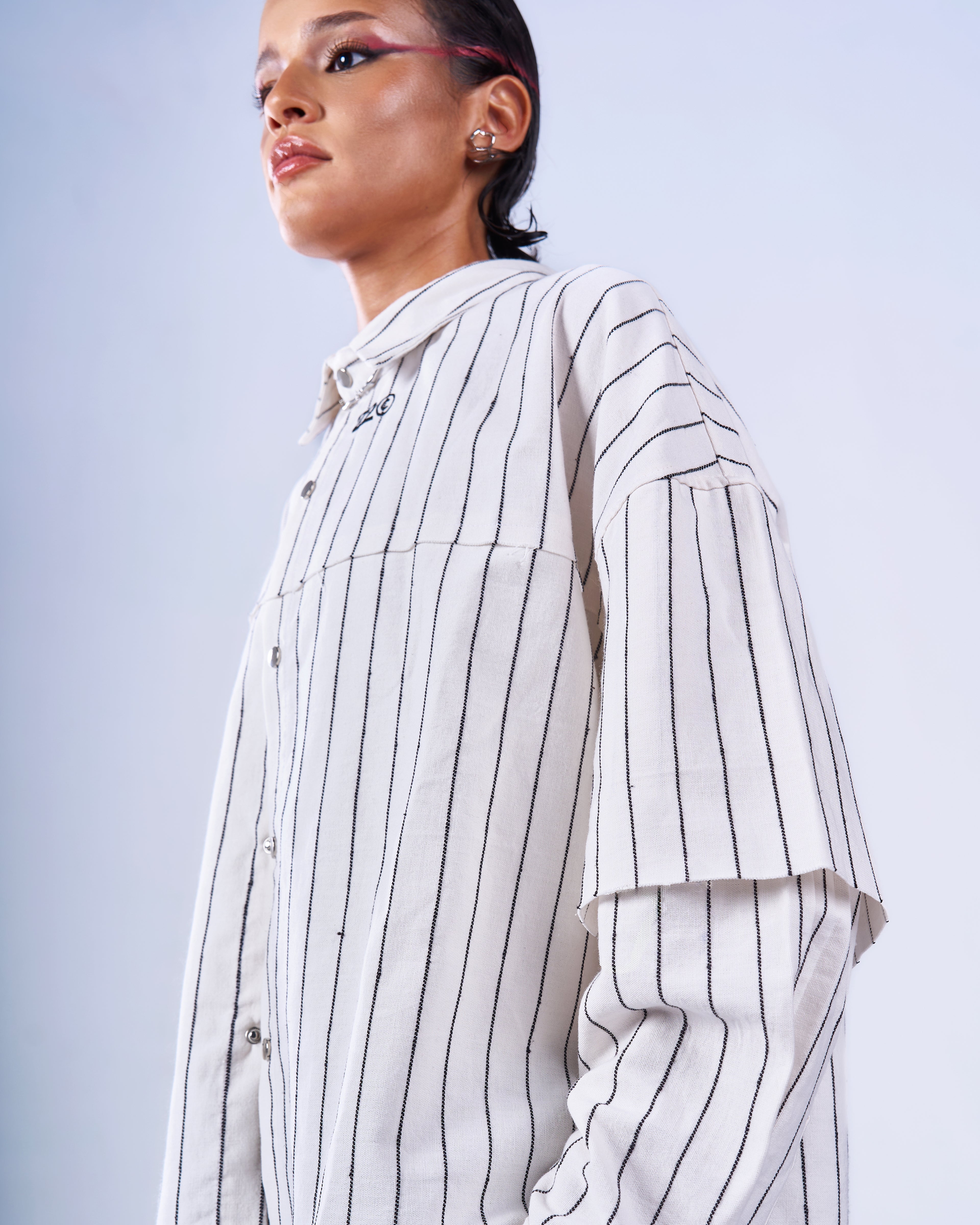Striped Double Sleeve Shirt