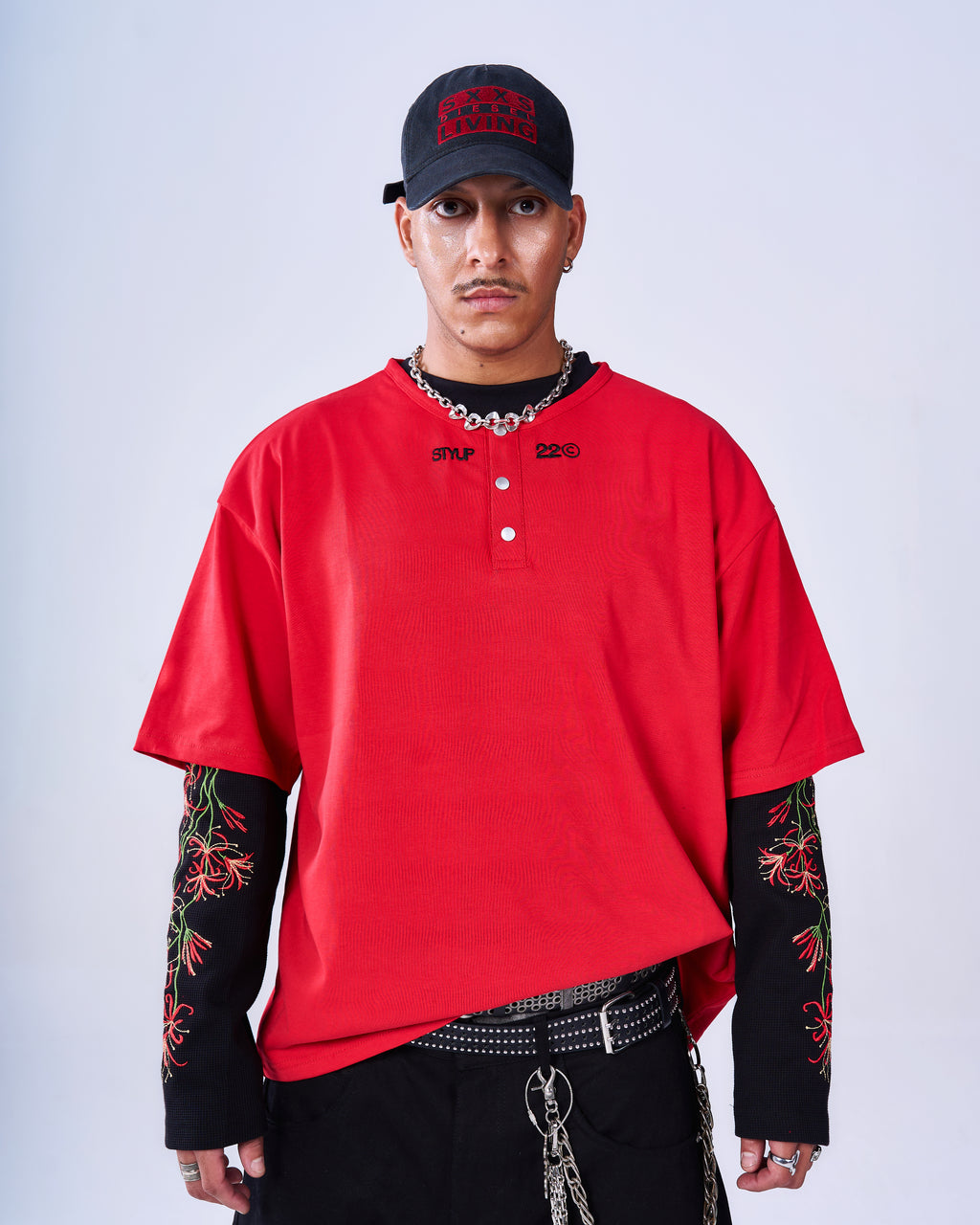 Red Henley T-Shirt