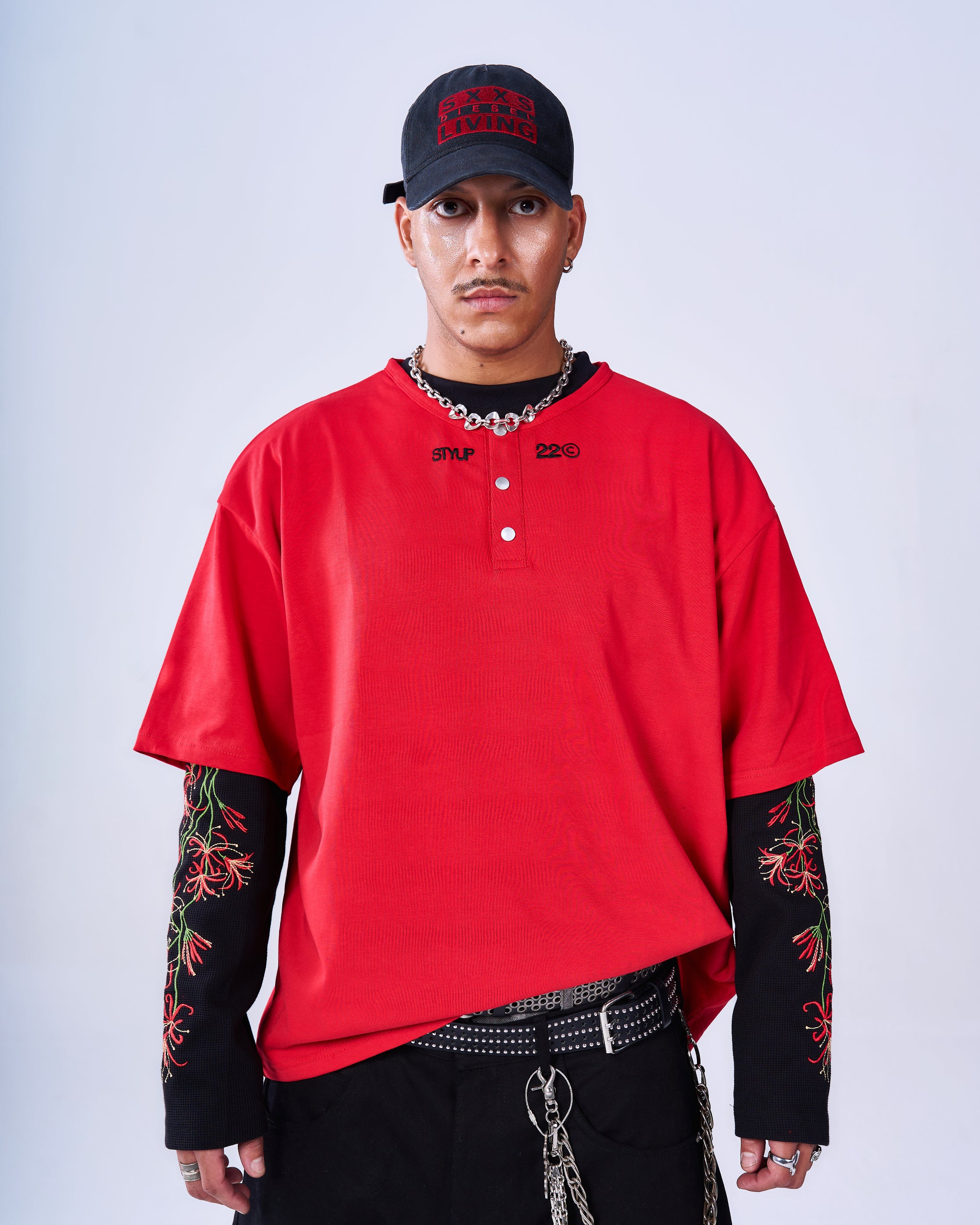 Red Henley T-Shirt